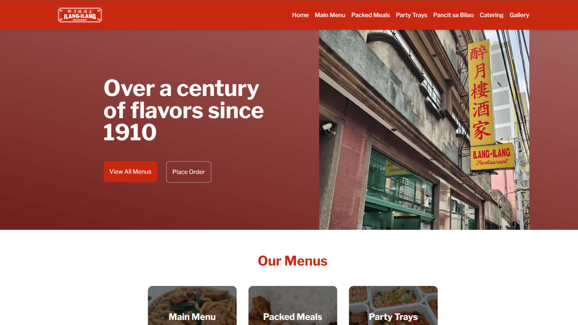 Ilang-Ilang Restaurant Website